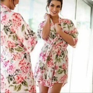 Show me Your Mumu Brie Floral Print Robe OS One Size